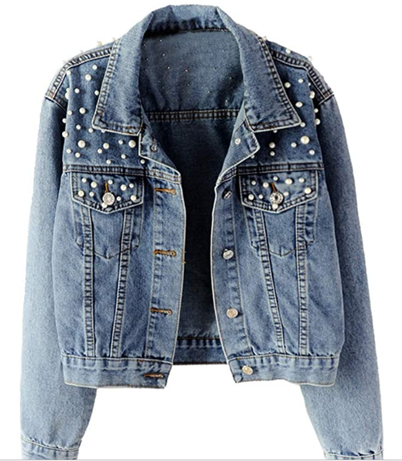 Personalized Pearl Denim Jacket - LE EL New York