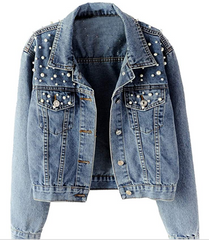 Personalized Pearl Denim Jacket - LE EL New York