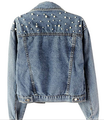 Personalized Pearl Denim Jacket - LE EL New York