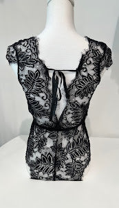 Black Lace Teddy for Stella Vasilantonakis + George Pagonis Bridal Registry - LE EL New York