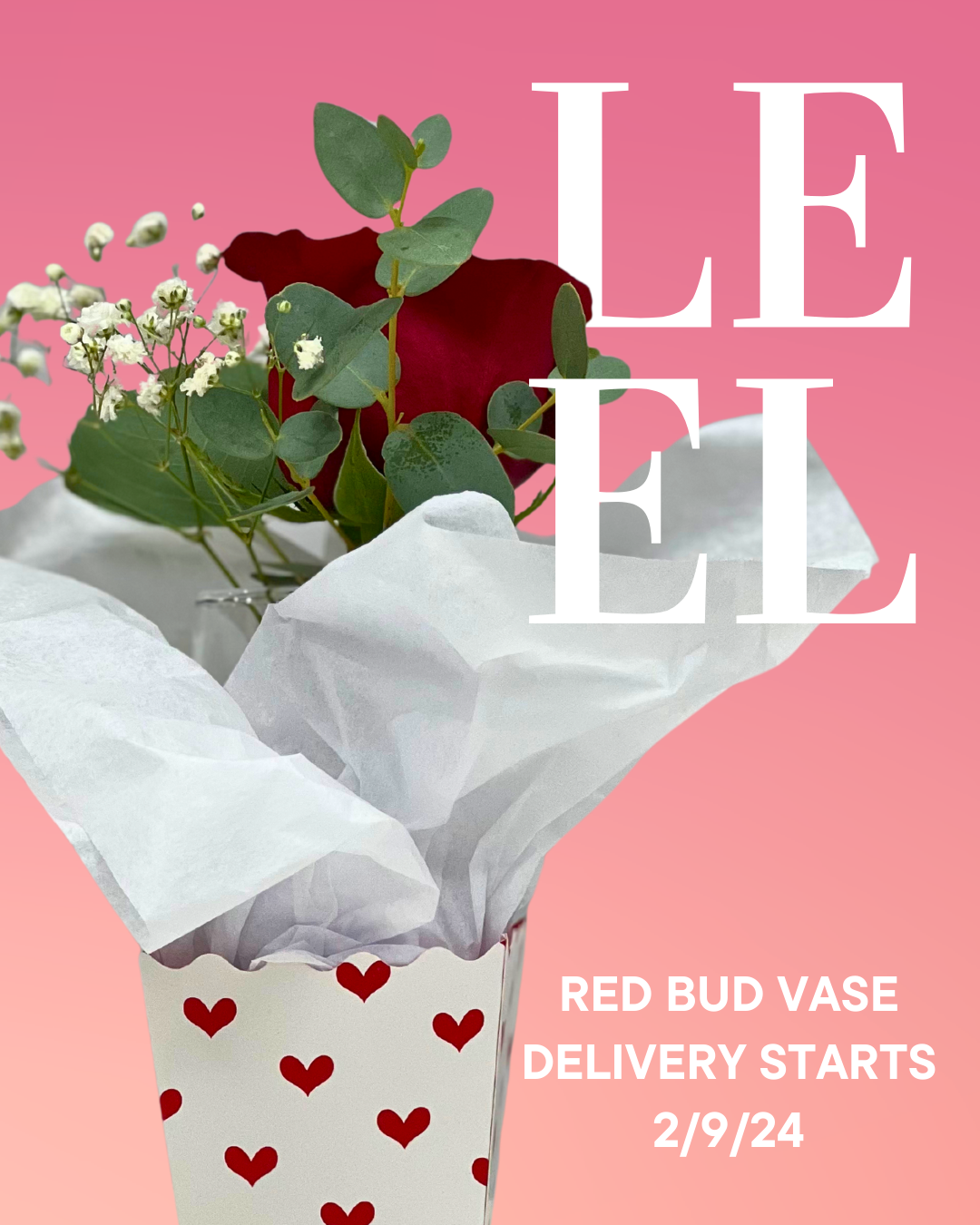 Valentine's Day Bud Vase- Red - LE EL New York