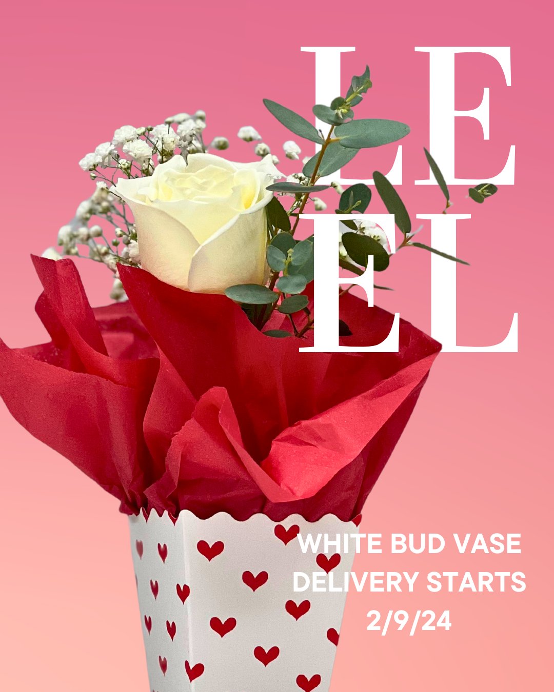 Valentine's Day Bud Vase- White - LE EL New York