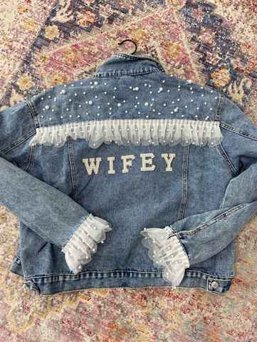 Wifey Pearl Denim Jacket - LE EL New York